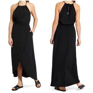 ATHLETA Ripple Maxi Dress- Black/ Size Small